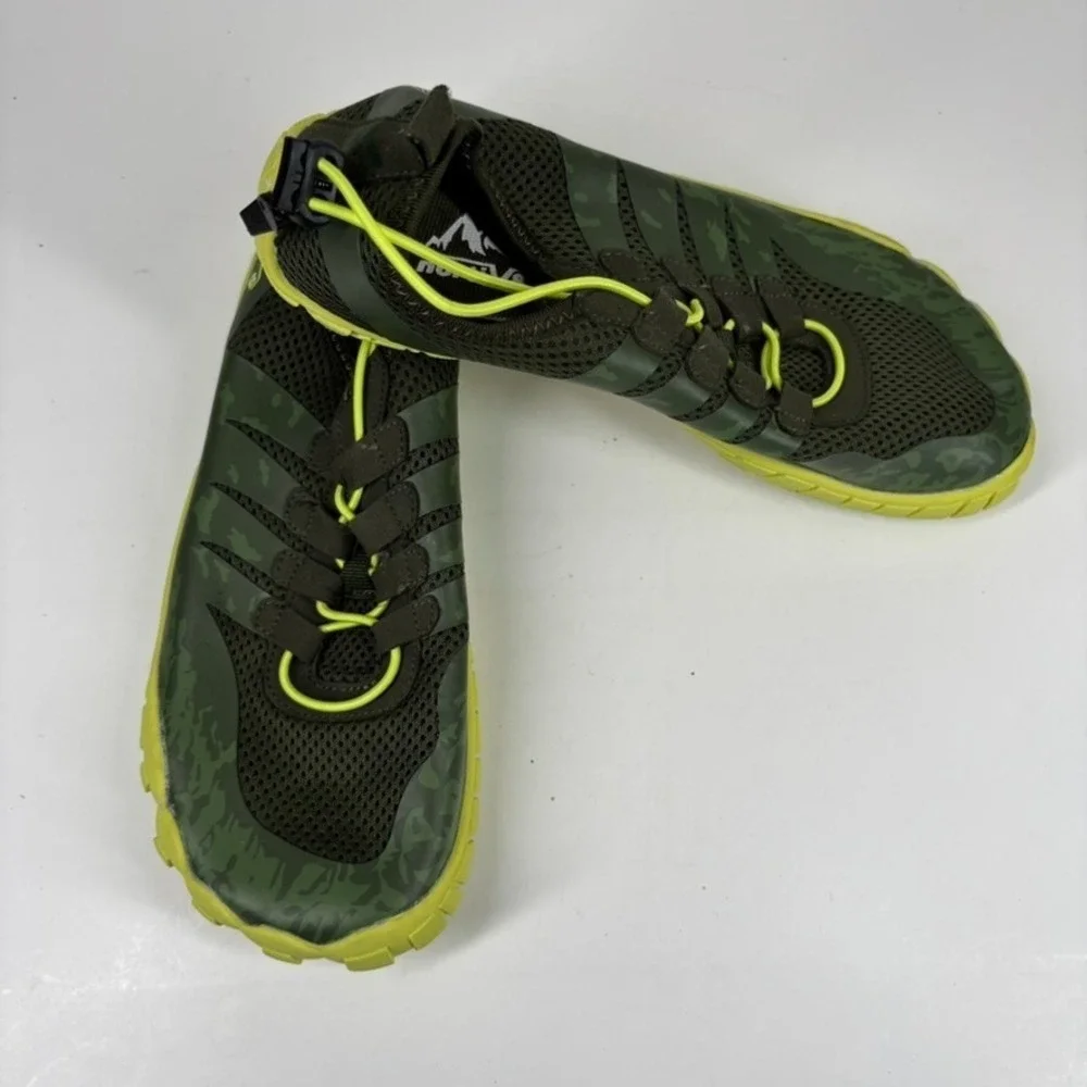 NORTIV 8 Big Kids Youth Size 5 Army Green Barefoot‎ Quick-Dry Water Aqua Shoes